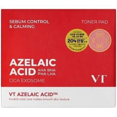 Тонер-пади з азелаїновою кислотою для жирної та проблемної шкіри VT AZ Care Toner Pad, 60 шт krk_0132163748 фото