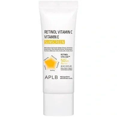 Сонцезахисний крем для обличчя з ретинолом, вітамінами C та E APLB Retinol Vitamin C Vitamin E Sunscreen SPF50+ PA++++, 40 мл krk_1332807834 фото